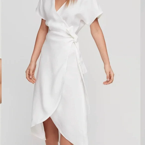 Wilfred Rust Brown Wrap Midi Dress - Picture 6 of 8